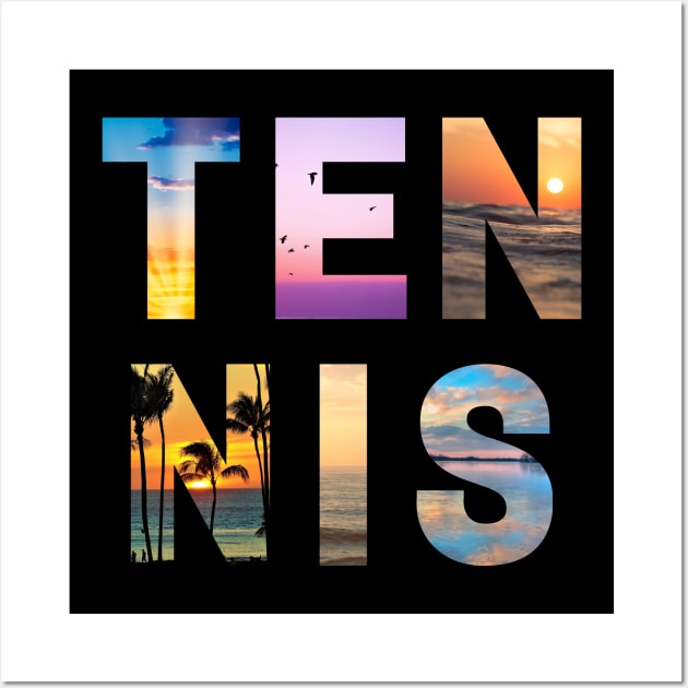 US Open Photographic Sunset Letters Tennis Wall Art by TopTennisMerch